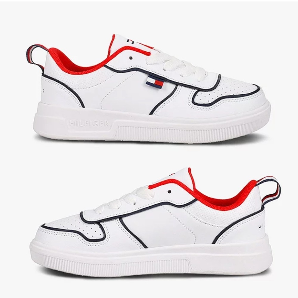 Tommy Hilfiger Cade 2.0 Low White Navy Red Youth Size 3 New